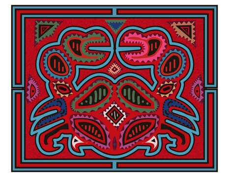 Mola panama crab kunayala sanblas SVG vector