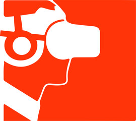virtual reality icon on background