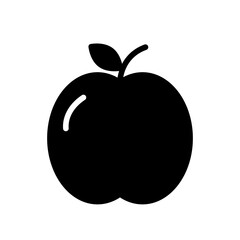 Apple icon Design Template. Illustration vector graphic. simple black glyph icon isolated on white background. Perfect for your web site design, logo, symbols of restaurants, cafe