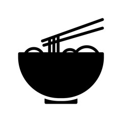 Noodle icon Design Template. Illustration vector graphic. simple black glyph icon isolated on white background. Perfect for your web site design, logo, symbols of restaurants, cafe