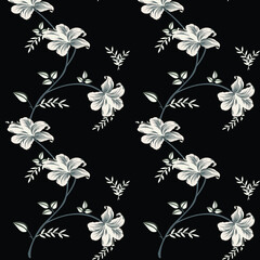 seamless vector flower design pattern on background 