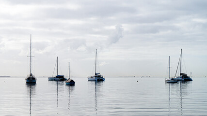 Boats on Corio Bay Geelong Australia