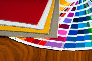 interior material samples and color palette