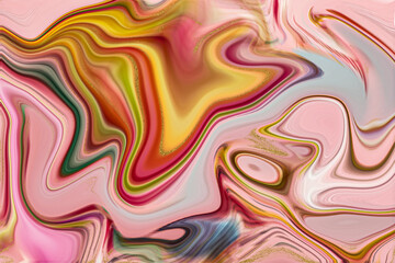 Colorful abstract painting background. Liquid marbling paint background. Fluid Ink Visual Arts. Mix of acrylic vibrant colors. Fluid canvas painting texture. Style incorporates the swirls of marble