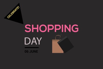 Fototapeta premium Celebrate Happy Shopping Day vector illustration. Shopping bags symbol.