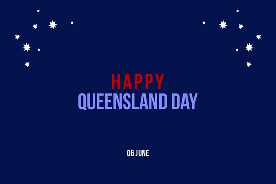 Happy Queensland Day typography vector background 