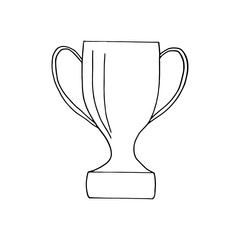 cup icon. hand drawn doodle. vector, scandinavian, nordic, minimalism, monochrome. sport, competition, championship, award.