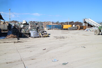 Fototapeta na wymiar waste processing site on a sunny day