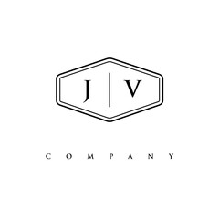 initial JV logo design vector