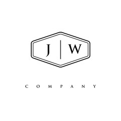 initial JW logo design vector