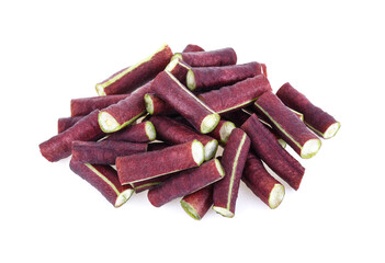 purple yardlong bean isolated on white background