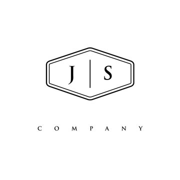 initial JS logo design vector