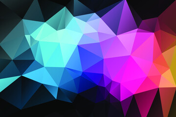 Obraz premium Shiny and colorful orange low poly geometrical background, great as a wallpaper, design template, flyer, etc