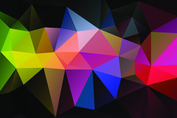 Fototapeta premium Multicolor geometric rumpled triangular low poly origami style gradient illustration graphic background. Vector polygonal design for your business. Rainbow, spectrum image.