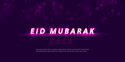 Eid sale banner template promotion design for web landing page, web ad, presentation, social, poster, print media.