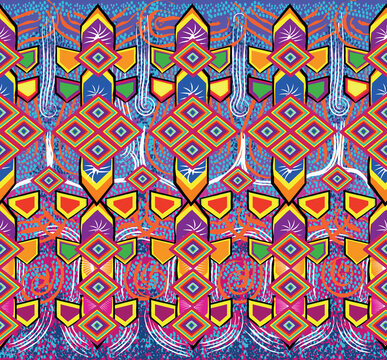 Mexican Huichol texture vector