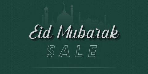 Eid Mubarak sale banner template or greeting design for web landing page, web ad, presentation, social, poster, print media.