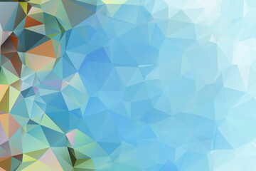 Low-poly background in the form of chaotic colorful polygons. Wall d&eacute;cor. Minimalist style. 3d illustration.