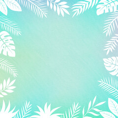 水彩風の植物フレーム