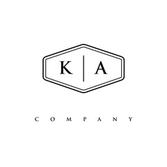 initial KA logo design vector