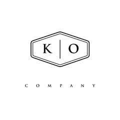 initial KO logo design vector