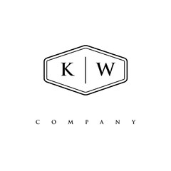 initial KW logo design vector