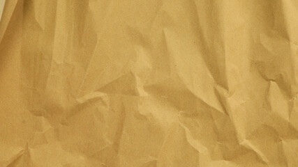 Recycle Paper Texture background. Crumpled Old kraft paper abstract shape background with space Yellow crumpled paper for text high resolution.