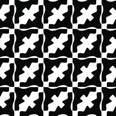  vector seamless pattern with triangular elements. abstract ornament for wallpapers and backgrounds. Black and white colors.