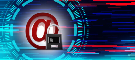 3d rendering E-mail symbol with lock. Internet security concept
