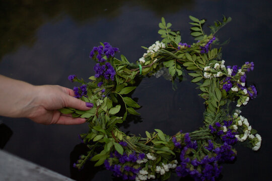 Wreath in water
