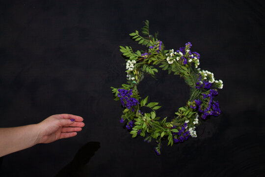 Wreath in water