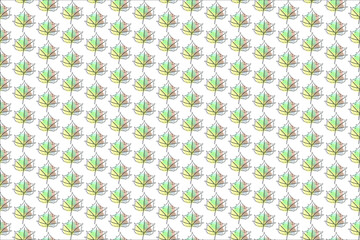 Continuous line monstera leaf seamless pattern. Tropical leaves contour background. One line outline illustration isolated on white.