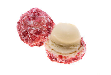 caramel truffles isolated on white background