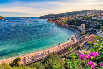 Villefranche-Sur-Mer on the French Riviera in summer