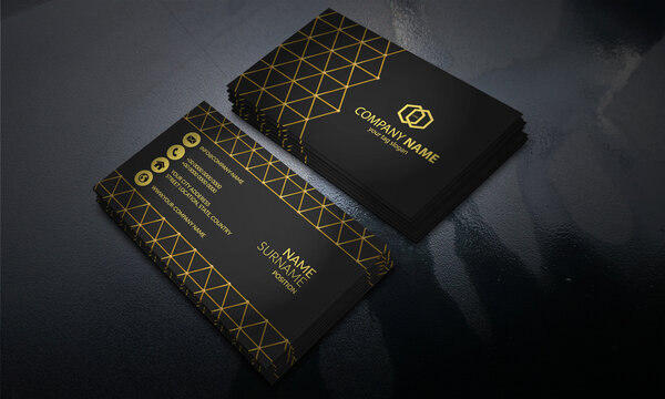 Black and golden color modern business card
