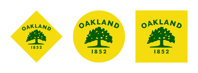 oakland flag icon set. isolated on white background	
