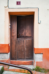 Detail of the ancient wooden door