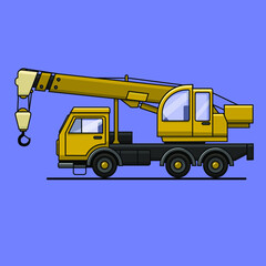 Fototapeta na wymiar Construction crane. Special transport. Vector illustration. 