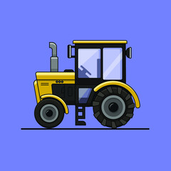 Tractor. Special transport. Vector illustration. 