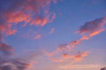 Fototapeta na wymiar twilight with beauty color clouds