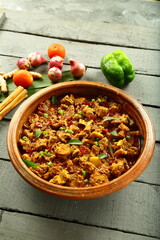 Homemade street food style mutton curry roast- Indian non vegetarian recipes .