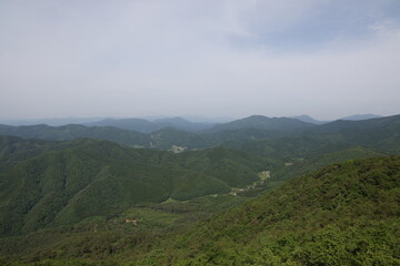 日本の岡山県新見市の大佐山の美しい風景