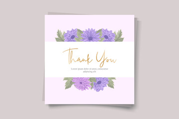 Naklejka na ściany i meble Wedding invitation card with beautiful chrysanthemum flower design