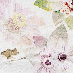 Flowers background texture,paper art design.