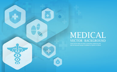 Geometric futuristic hexagon shape. Medical wallpaper vector design