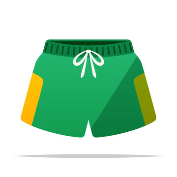 Green Swim Trunks Vector Isolated Illustration