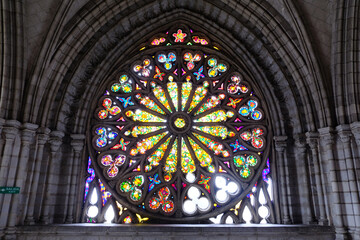 Ecuador Quito - Church Basilica of the National Vow - Stained Glass Mosaic window