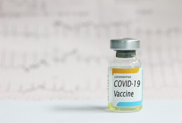 COVID-19 vaccine concept with heart wave chart background protective from novel coronavirus 2019.