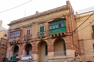 Fototapeta na wymiar Facade of a typical Maltese building
