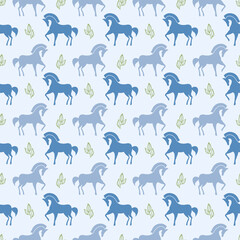 Vector horse seamless pattern background — Stock Vector Image